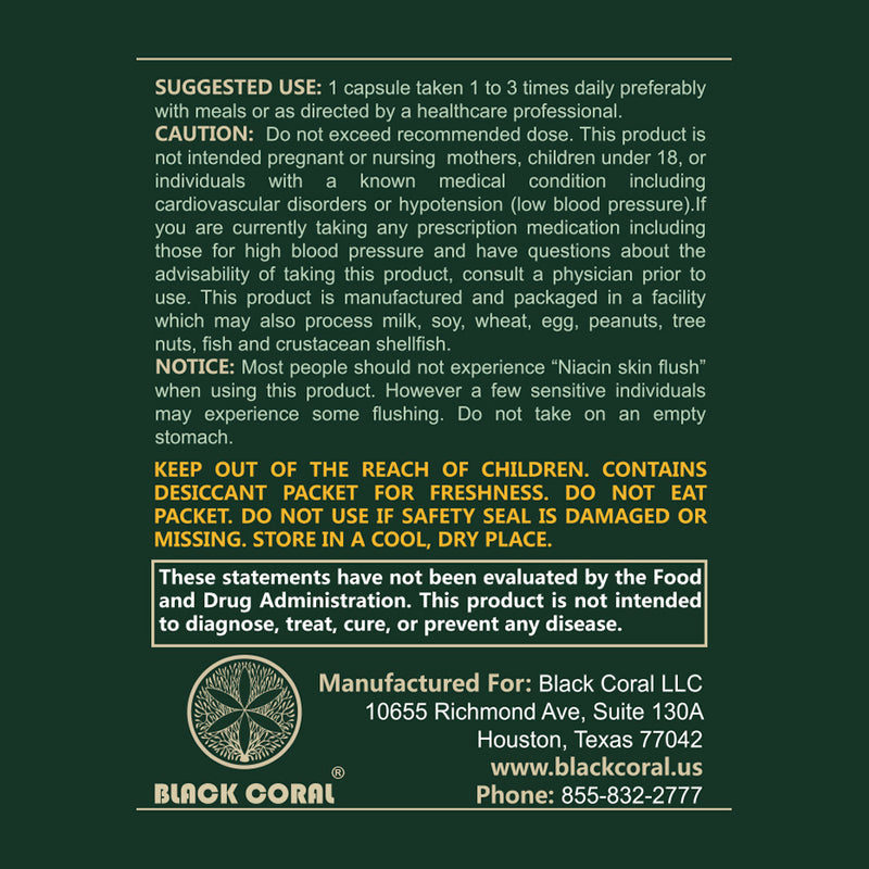 Blood Pressure Support Capsules - Black Coral