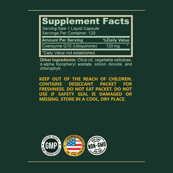 CoQ10 120mg Liquid Capsules - Black Coral