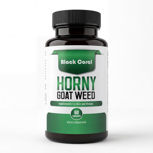 Horny Goat Weed Capsules Front Bottle - Black Coral