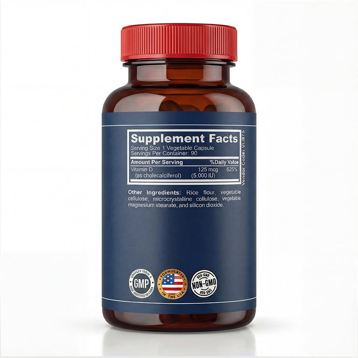 Black Coral Vitamin D-3 5000 IU Capsules - Black Coral