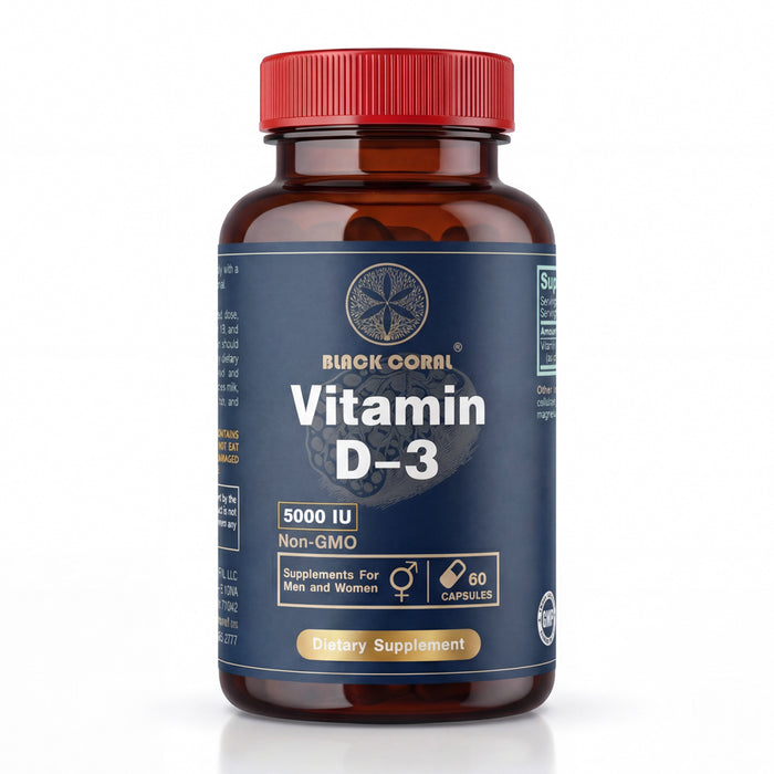 Black Coral Vitamin D-3 5000 IU Capsules - Black Coral