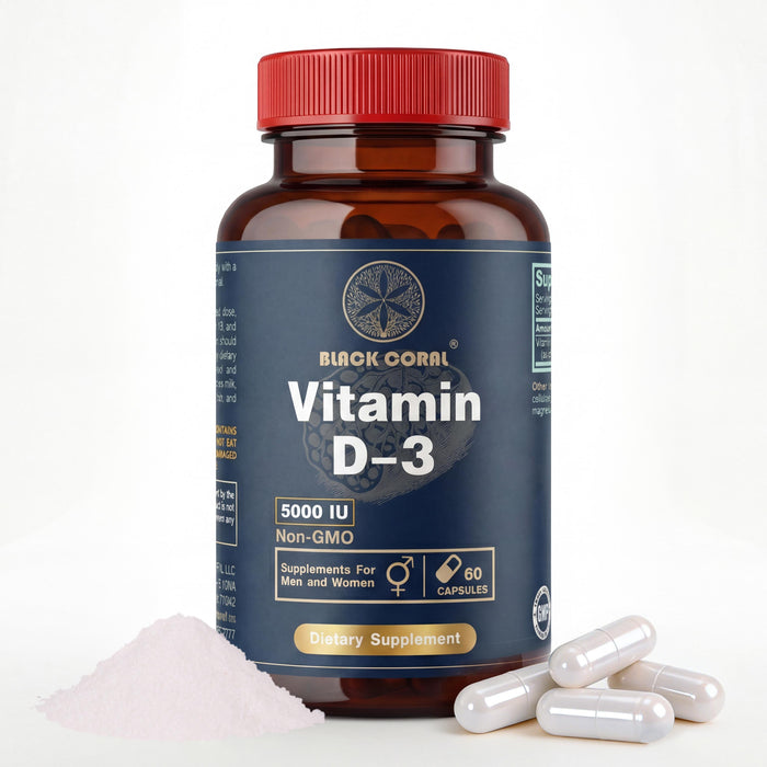 Black Coral Vitamin D-3 5000 IU Capsules - Black Coral