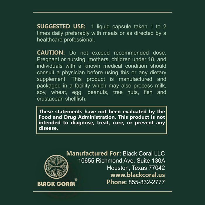 CoQ10 120mg Liquid Capsules - Black Coral