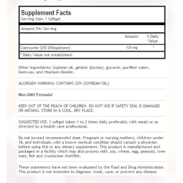Coq10 120mg Liquid Capsules