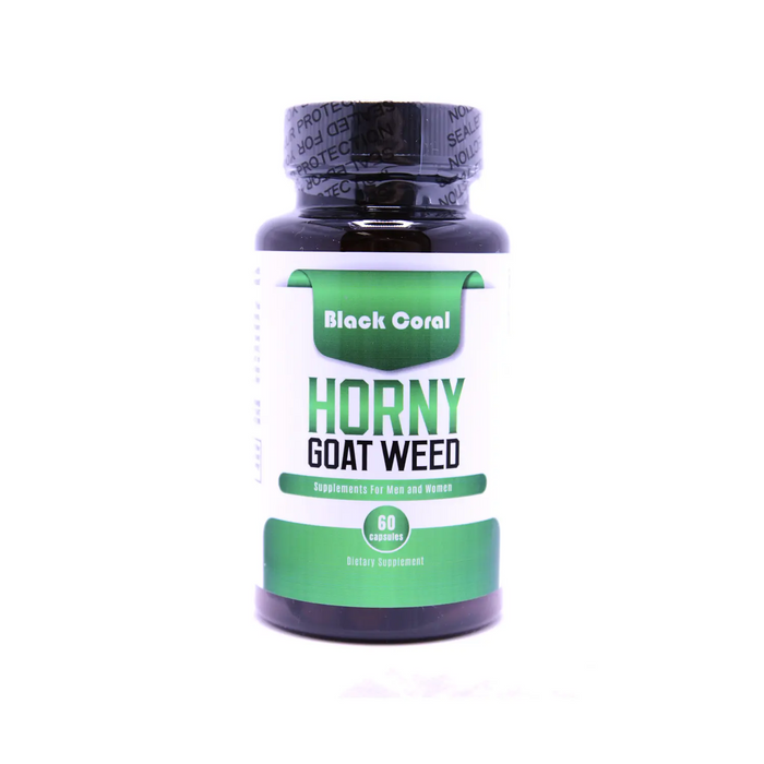 Horny Goat Weed Capsules supplement bottle – natural herbal formula for libido and vitality