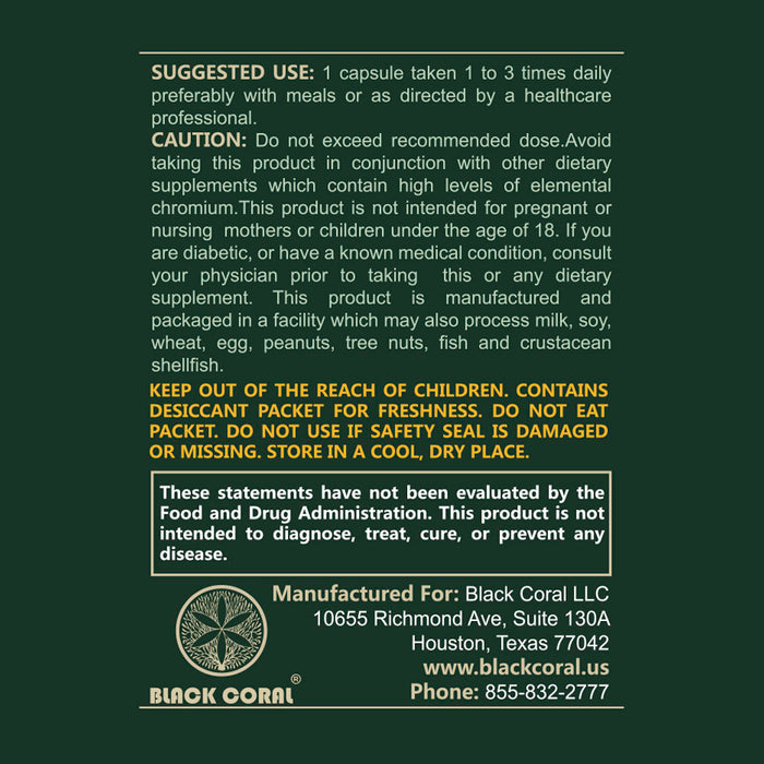 Blood Sugar Support Capsules - Black Coral