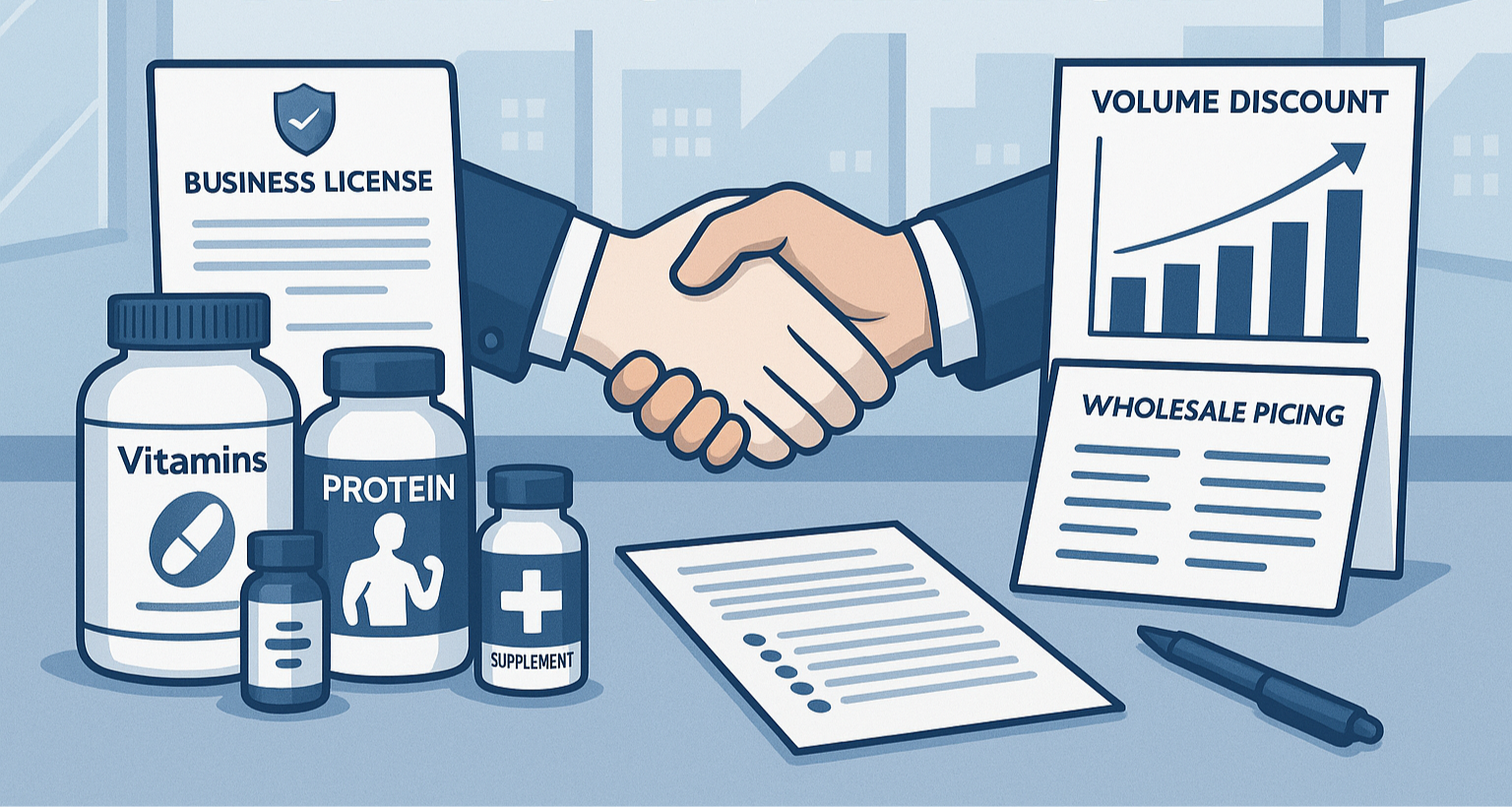 Distributor Account——
If you are an established distributor licensed to sell nutritional, medical and/or athletic products, you may wish to offer the Vitalabs, Inc. line to your wholesale customers.
Based upon volume, distributors are qualified to receive discounts off wholesale prices!
Simply provide us with a copy of your business license or other documentation for verification and a complete distributor package will be forwarded for your review.
For more information on becoming a distributor